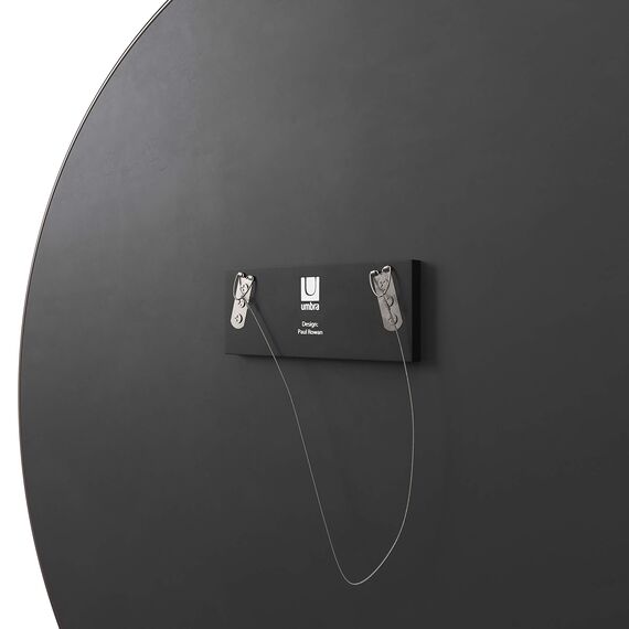 Umbra Hubba Wandspiegel - Runder Spiegel und Wanddeko für Diele, Badezimmer, Wohnzimmer und Mehr, 86 cm, Titan