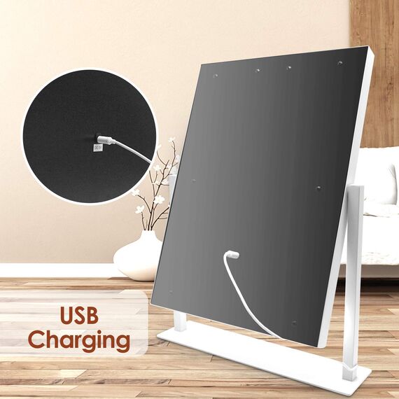 TUREWELL Hollywood Make-up-Spiegel mit Lichtern, großer beleuchteter Kosmetikspiegel mit 3 Farblicht und 12 dimmbaren LED-Leuchtmitteln, Smart-Touch-Control-Bildschirm und 360-Grad-Drehung