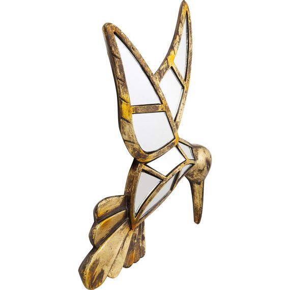 Kare Design Wandobjekt Bird Mirror, Gold, 32x27x4 cm, Wandschmuck, Wohnaccessoire, Vogel Motiv, Verspiegelt, Wohnzimmer
