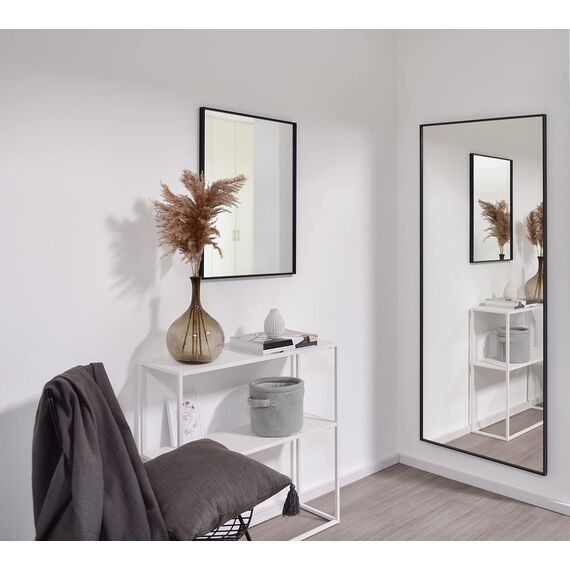 nielsen HOME Wandspiegel, 50 x 150 cm, Aluminium, Grau Glanz, Ganzkörperspiegel für alle Wohnbereiche, Hoch- & Querformat, anpassbare Aufhänger, Alpha