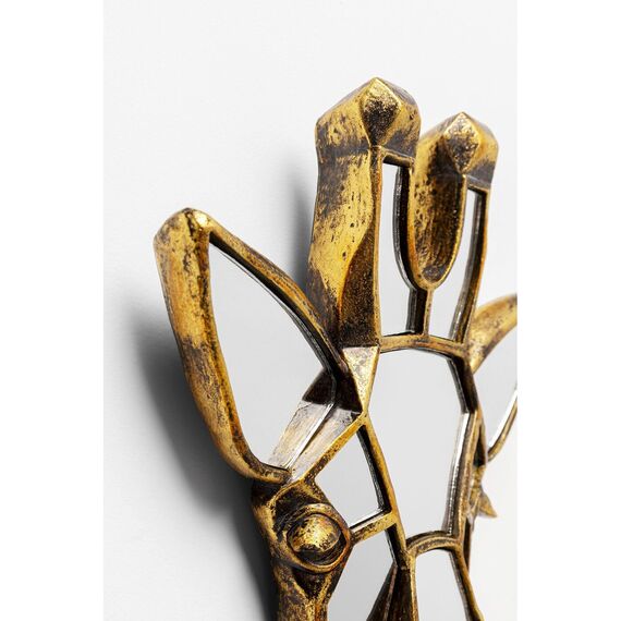 Kare Design Wandobjekt Giraffe Mirror, Gold, Elegant, Deko Objekt, Zimmerdekoration, Wanddekoration, Accessoire, Tiermotiv, Spiegel Objekt, Wohnzimmer, Flur, Home Office, 45 x 26 x 5 cm (H/B/T)