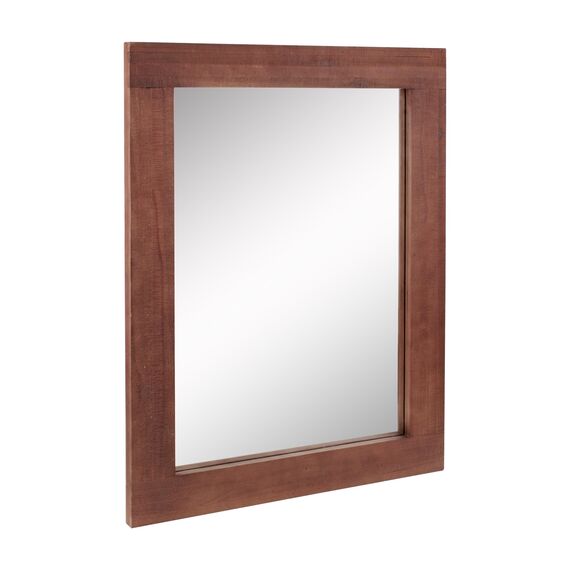 Stonebriar Rustic Rectangular Redwood Wooden Frame Hanging Wall Mirror for Vertical or Horizontal Display
