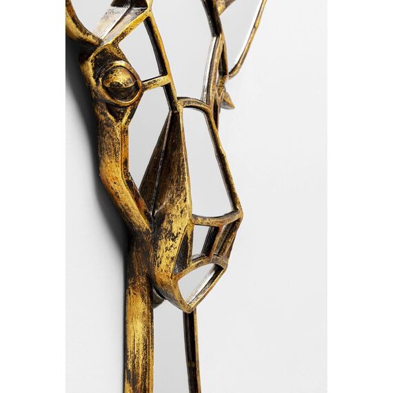 Kare Design Wandobjekt Giraffe Mirror, Gold, Elegant, Deko Objekt, Zimmerdekoration, Wanddekoration, Accessoire, Tiermotiv, Spiegel Objekt, Wohnzimmer, Flur, Home Office, 45 x 26 x 5 cm (H/B/T)