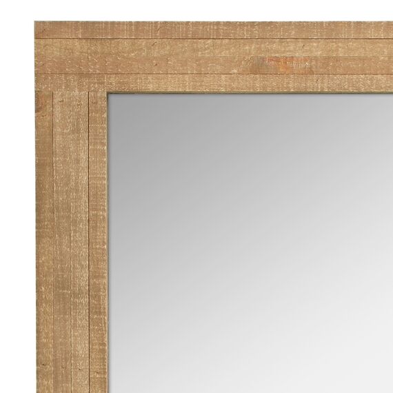 Stonebriar Rustic 24" x 18" Rectangle Natural Wood Frame Hanging Wall Mirror