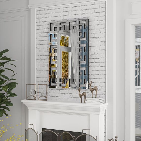 Artloge Dekorative Wandspiegel Aesthetic Flurspiegel 100×70cm, Rechteckiger Spiegel mit Metall Haken, Hochwertiger Badspiegel für Badezimmer Wohnzimmer Schlafzimmer