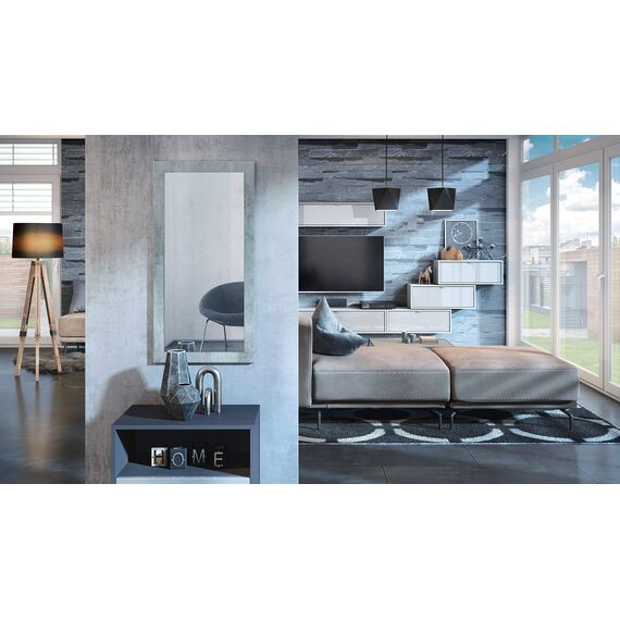 Vladon Spiegel Lima, Made in Germany, Wandspiegel mit Rahmen im modernen Stil, Beton Oxid Optik (89 x 45 cm)