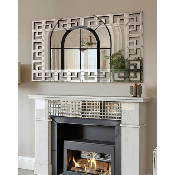 Artloge Dekorative Wandspiegel Spiegel Groß 120×70 cm, Wohnzimmerspiegel Silber Rechteckiger Flurspiegel modern Hochwertiger Dekospiegel Hängespiegel für Badezimmer Wohnzimmer Schlafzimmer