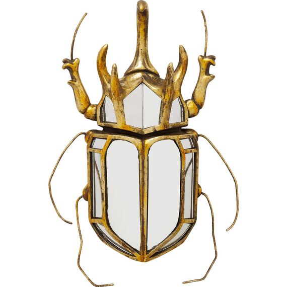 Kare Design Wandobjekt Beetle Mirror, Gold, 37x25x6 cm, Wandschmuck, Wohnaccessoire, Käfer Motiv, Verspiegelt, Wohnzimmer