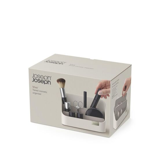 Joseph Joseph Tiered Beauty Make Up Kosmetik-Organizer mit Trennwänden Aufbewahrungsbox für Schlafzimmer Badezimmer – Hellrosa