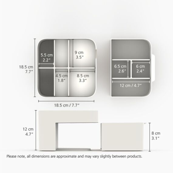 Joseph Joseph Viva Kosmetik-Organizer mit Schublade - Shell Medium