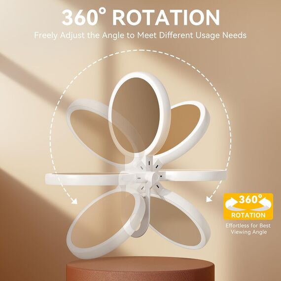 Auxmir Kosmetikspiegel mit Beleuchtung, 30X/1X Doppelseitig Schminkspiegel mit Licht, Dimmbar Tischspiegel, 3 Farblichter Handspiegel, 2000 mAh, Faltbar Vergrößerungsspiegel für Zuhause Reise Kosmetik