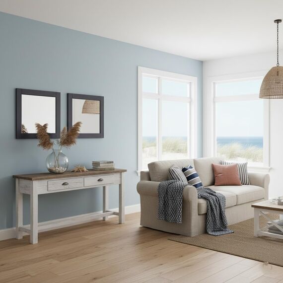 ARHome Quadratischer Wandspiegel, 60 x 60 cm, Nachtblau, Spiegel, Made in Italy