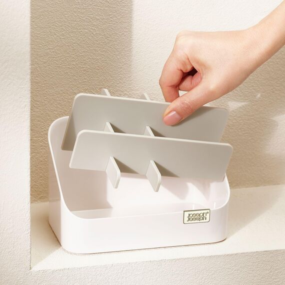 Joseph Joseph Tiered Beauty Make Up Kosmetik-Organizer mit Trennwänden Aufbewahrungsbox für Schlafzimmer Badezimmer – Hellrosa