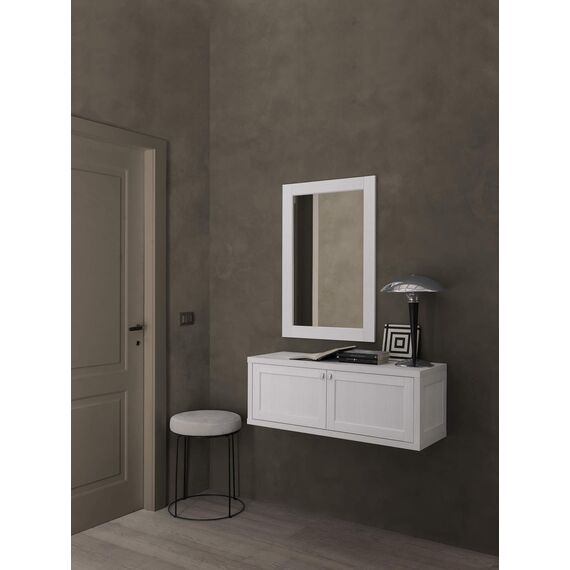 ARHome Wandspiegel, 90 x 60 cm, Hellgrau, Spiegel, Made in Italy