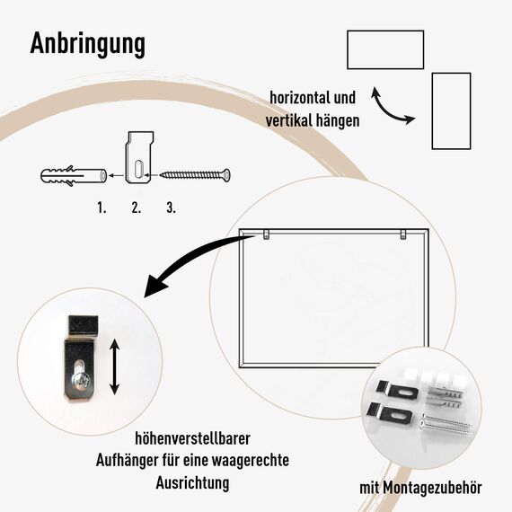 nielsen HOME Wandspiegel, 50 x 150 cm, Holz (MDF), Weiß, Ganzkörperspiegel für alle Wohnbereiche, Hoch- & Querformat, anpassbare Aufhänger, Oslo