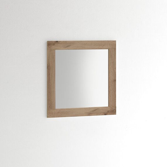 ARHome Quadratischer Wandspiegel, 60 x 60 cm, Rustikale Eiche, Spiegel, Made in Italy