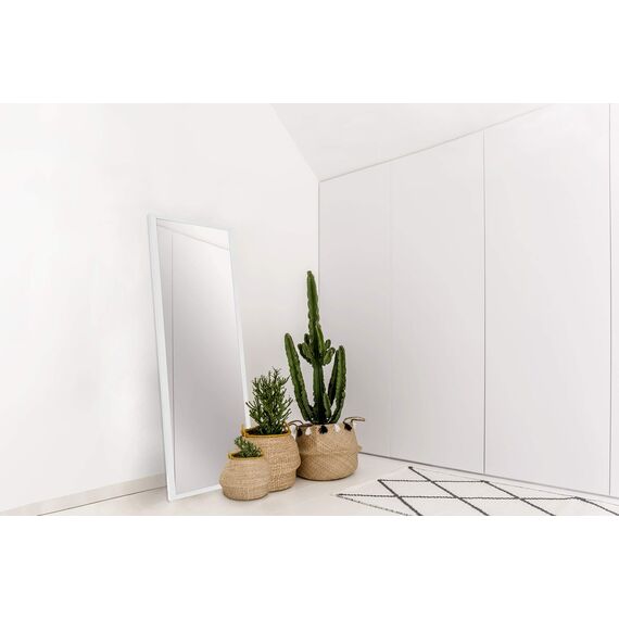 nielsen HOME Wandspiegel, 50 x 70 cm, Holz (MDF), Silber Glanz, Spiegel für alle Wohnbereiche, Hoch- & Querformat, anpassbare Aufhänger, Oslo