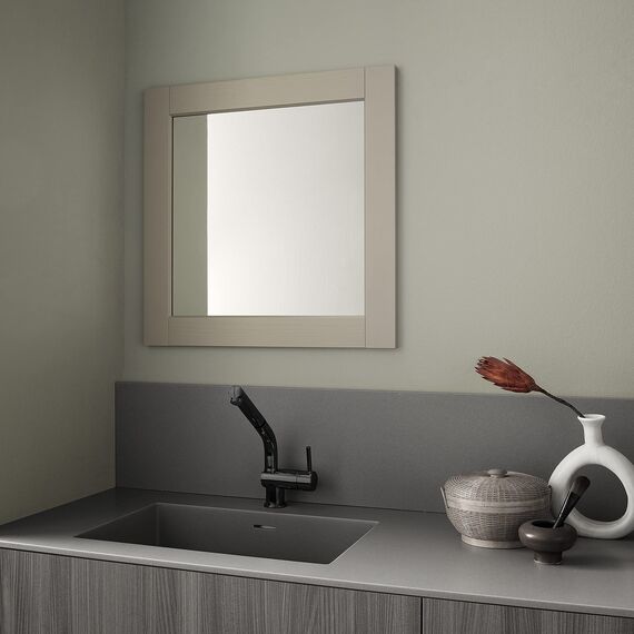ARHome Quadratischer Wandspiegel, 60 x 60 cm, Taubengrau, Spiegel, Made in Italy
