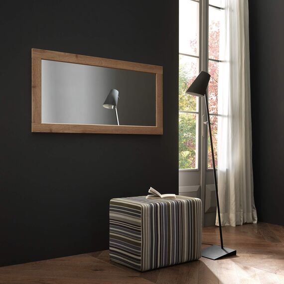 ARHome Wandspiegel, 90 x 60 cm, Rustikale Eiche, Spiegel, Made in Italy