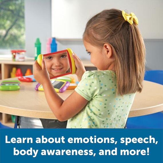 Learning Resources All About Me 2-in-1-Spiegel, ab 1,5–4 Jahren, Spiegel für Kleinkinder, unterstützt Selbstwahrnehmung & Sprachentwicklung