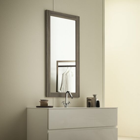 ARHome Wandspiegel, 90 x 60 cm, Rustikale Esche, Spiegel, Made in Italy