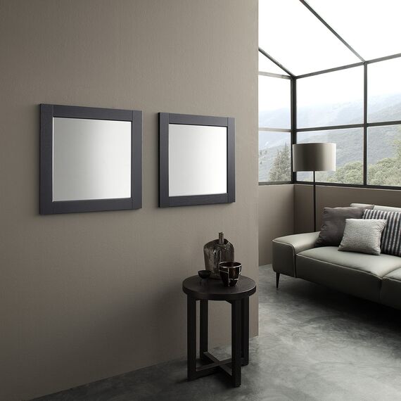 ARHome Quadratischer Wandspiegel, 60 x 60 cm, Nachtblau, Spiegel, Made in Italy