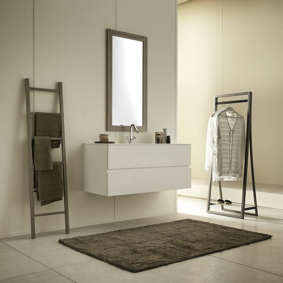 ARHome Wandspiegel, 90 x 60 cm, Rustikale Esche, Spiegel, Made in Italy