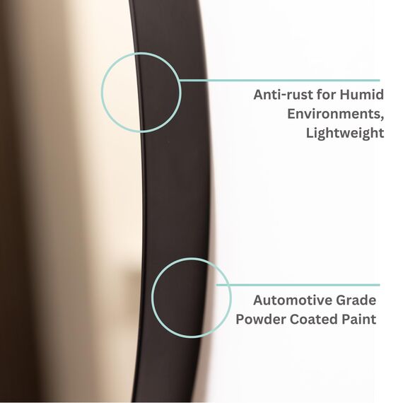 Neue Design Mood® Premium Oval Bathroom Mirror Black Framed Wall Mounted, Frame Modern & Stylish (70cm x 50cm)