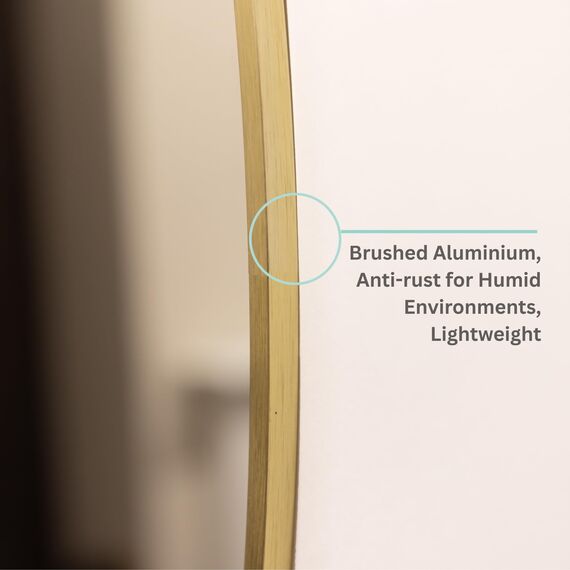 Neue Design Mood® Premium Round Bathroom Mirror Gold Framed Wall Mounted, Circle Frame Modern & Stylish (40cm x 40cm)