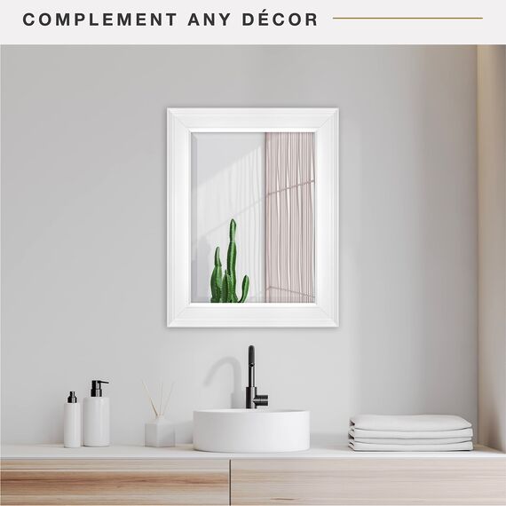 MCS Wandspiegel, 38,1 x 53,3 cm, Gesamtgröße, 53,3 x 68,9 cm, Weiß (20450)