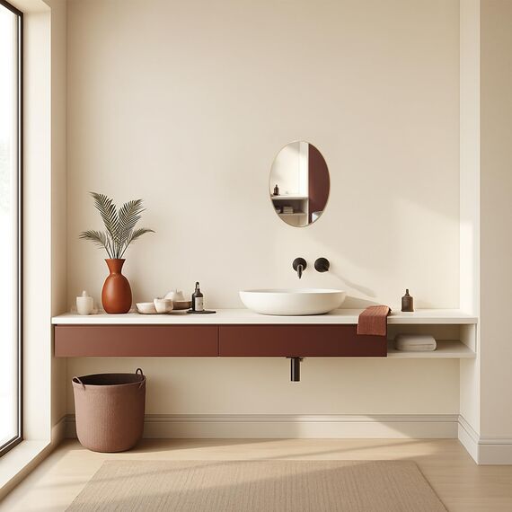 Neue Design Mood® Premium Oval Bathroom Mirror Gold Framed Wall Mounted, Frame Modern & Stylish (50cm x 40cm)