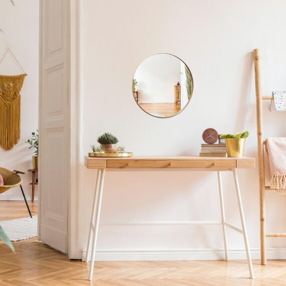 Neue Design Mood® Premium Round Bathroom Mirror Gold Framed Wall Mounted, Recessed Circle Frame Modern & Stylish (40cm x 40cm)