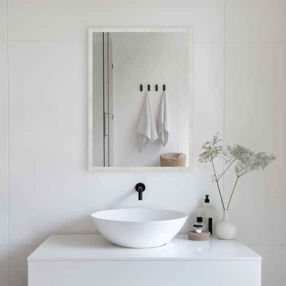 nielsen HOME Wandspiegel, 50 x 70 cm, Aluminium, Silber matt, Spiegel für alle Wohnbereiche, Hoch- & Querformat, anpassbare Aufhänger, Star