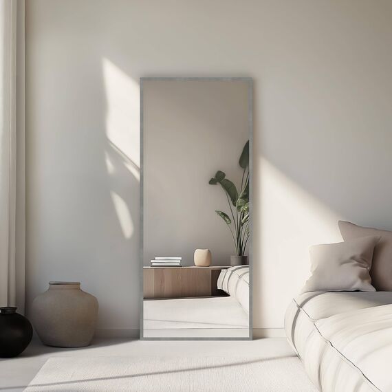 nielsen HOME Wandspiegel, 50 x 70 cm, Aluminium, Silber matt, Spiegel für alle Wohnbereiche, Hoch- & Querformat, anpassbare Aufhänger, Star