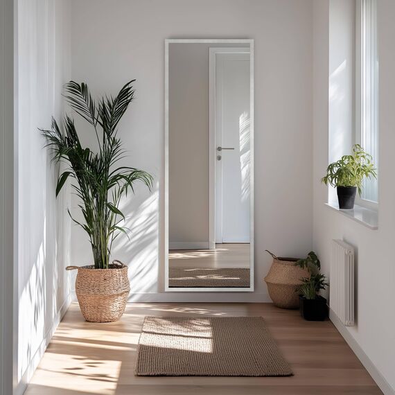 nielsen HOME Wandspiegel, 50 x 70 cm, Aluminium, Silber matt, Spiegel für alle Wohnbereiche, Hoch- & Querformat, anpassbare Aufhänger, Star