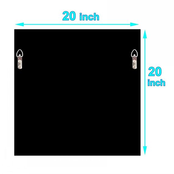 qmdecor Glänzender quadratischer Spiegel mit geschliffenen Diamanten, zur Wanddekoration, 50,8 x 50,8 x 2,5 cm, Rahmenlos, elegant, schön, glamouröser Spiegel für die Heimdekoration