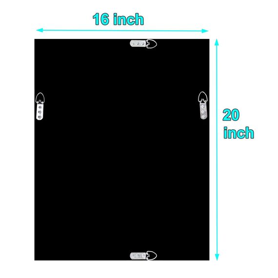 QMDECOR Rechteckiger, funkelnder, dekorativer Wandspiegel für Heimdekoration mit silberfarbenem Kristall-Crush-Diamant-Dekor, Maße: 40.6x50.8x2.5 cm, rahmenlose Spiegel, Glas-Diamant-Dekor.