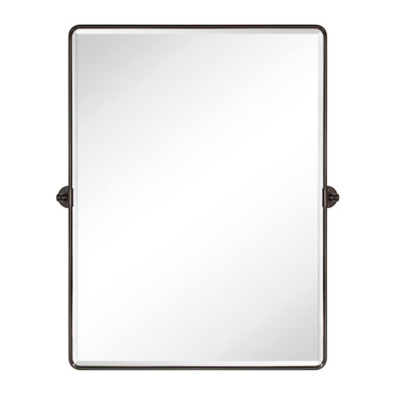 TEHOME Pivot Badezimmer Spiegel 76,2 x 101,6 cm, Ölgerubbt Bronze, Metallrahmen, Rechteck, Schwenkbar, Neigbar, Abgeschrägt, Groß, Dunkel Bronze, Wandmontage, Vertikal