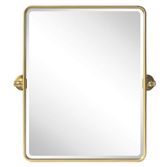 TEHOME 50,8 x 61 cm, Farmhouse, Gold, Metallrahmen, Pivot, Rechteck, Badezimmer Spiegel, Abgerundete Rechtecke, Schwenkbar, Abgeschrägt, Vanity Spiegel für Wand