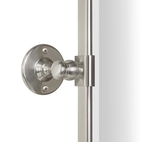 TEHOME 101,6 x 76,2 cm, Gebürstet Nickel, Horizontal, Pivot Spiegel, 76,2 x 101,6 cm, Metallrahmen, Rechteck, Schwenkbar, Abgeschrägt, Vanity Spiegel für Wand