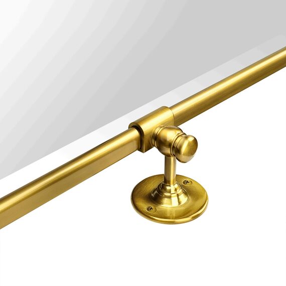 TEHOME 50,8 x 76,2 cm, schwenkbar, rechteckig, gebürstetes Gold, abgerundete Ecken, Metallrahmen, neigbar, abgeschrägter Wandspiegel