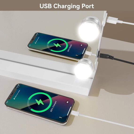 YOURLITE Hollywood Schminkspiegel mit Beleuchtung 50CM, 12 LED Dreifarbige Lichter sind dimmbar Touch Control Runden Hollywood Spiegel mit Beleuchtung für Schlafzimmer, 10X Vergrößerung (58x45)