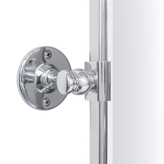 TEHOME 50,8 x 76,2 cm verchromter schwenkbarer Spiegel, rechteckig, Badezimmer-Schminkspiegel, verchromt, abgerundete Ecken, Metallrahmen, neigbar, abgeschrägt, Schminkspiegel