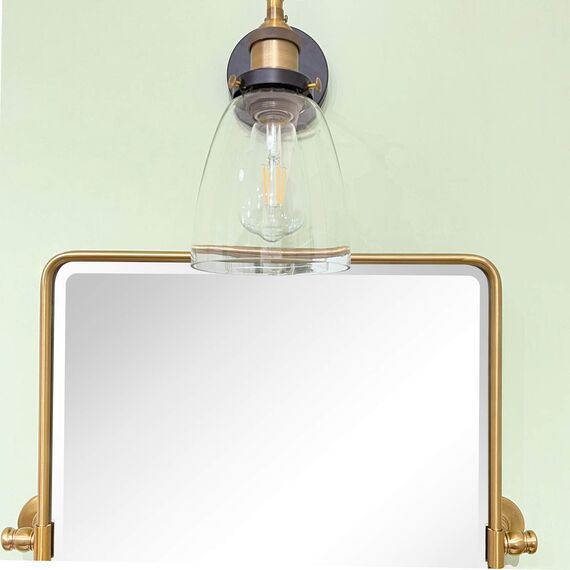 TEHOME 50,8 x 61 cm, Farmhouse, Gold, Metallrahmen, Pivot, Rechteck, Badezimmer Spiegel, Abgerundete Rechtecke, Schwenkbar, Abgeschrägt, Vanity Spiegel für Wand