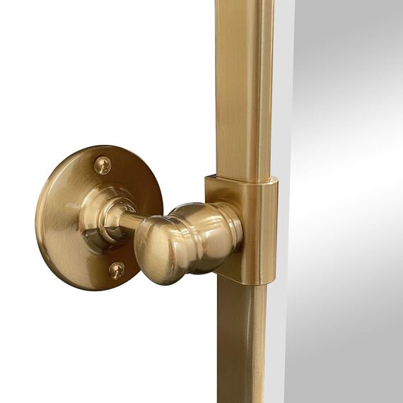 TEHOME 68,9 x 89,9 cm, Gold, Pivot Spiegel, Gebürstet Champagner Gold, Neigen, Rechteck, Badezimmer Spiegel, Schwenkbar, Abgeschrägt, Vanity Spiegel für Wand