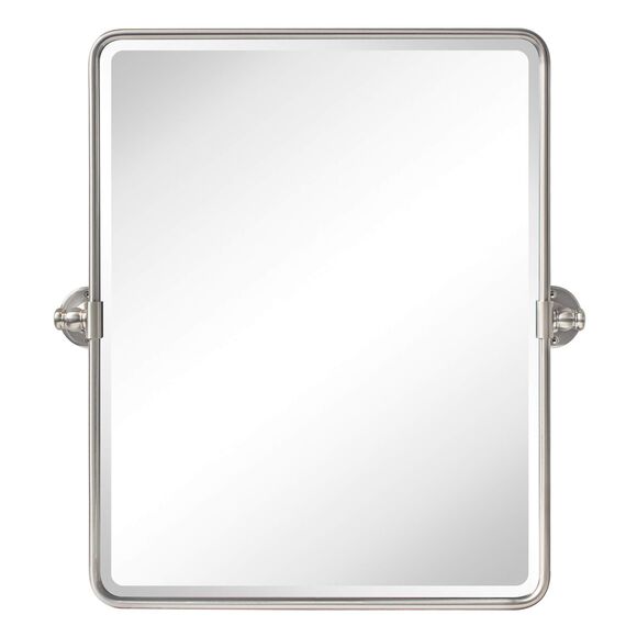 TEHOME 50,8 x 61 cm, Farmhouse, Nickel, Metallrahmen, Pivot, Rechteck, Badezimmer Spiegel, Abgerundete Rechtecke, Schwenkbar, Abgeschrägt, Vanity Spiegel für Wand