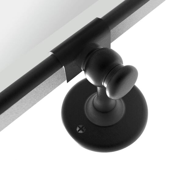 TEHOME, Matt Schwarz Pivot Badezimmer Vanity Spiegel, Farmhouse Stil, Neigbar, Abgerundeter Metallrahmen, Pivot Spiegel mit Abgeschrägtem Spiegel, Gesamtgröße 68,9 x 89,9 cm (Spiegel 58,4 x 89,9 cm)