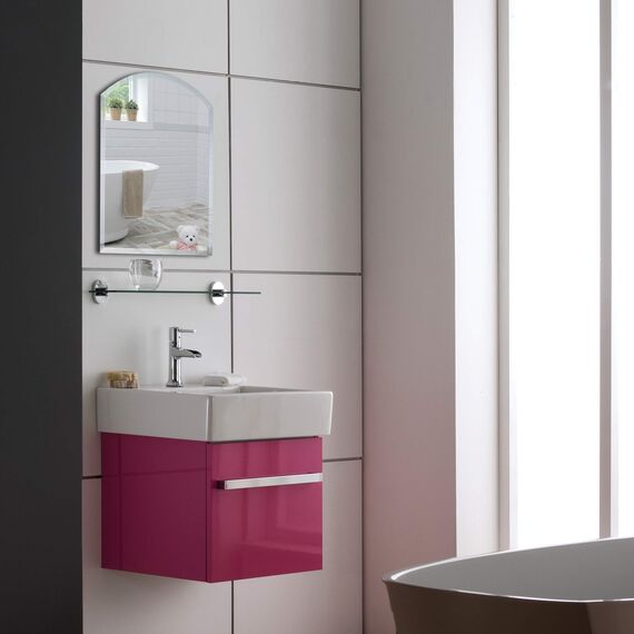 Neue Design Schöner gewölbter Badezimmerspiegel, modern und stylish, mit abgerundeten Kanten, Wandbefestigung, Badspiegel, Wandspiegel, abgeschrägte Kante, Spiegel 60cm x 45cm