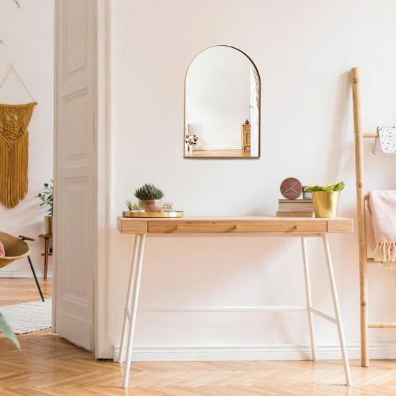 Neue Design Mood® Premium Arch Bathroom Mirror Gold Framed Wall Mounted, Recessed Arched Frame Modern & Stylish (50cm x 40cm)