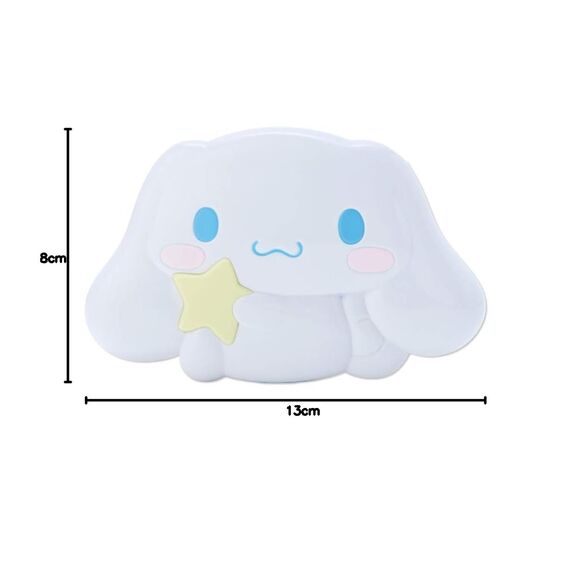 Sanrio Cinnamoroll Wandspiegel und Kamm Charakter, 13 x 8 cm, Weiß/Opulenter Garten